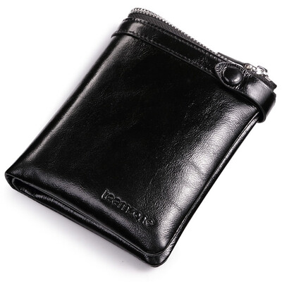 

Tattoo teemzone men&39s short paragraph oil wax leather zipper money chuck first layer of leather leather section retro tide men&39s wallet card bag Q373 oil wax black