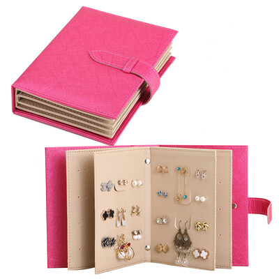 

[Jingdong supermarket] her earrings earrings earrings storage books portable creative gifts jewelry storage box jewelry display this rose red SH001