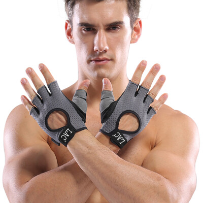 

LAC fitness gloves male sports protective equipment female equipment training dumbbell half finger bar hand palms pull up upgrade anti-slip models gray  code