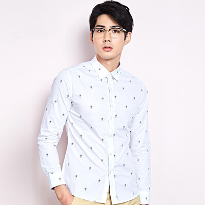 

Dancing with wolves DANCING WOLVES cotton floral men&39s shirt 379305500 beige 170 88A