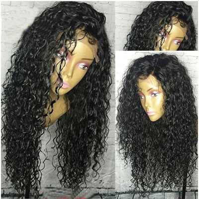 

Curly lace front human hair wigs natural color kinky curly lace front wig for black women