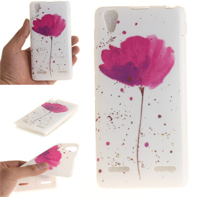 

Purple orchid Pattern Soft Thin TPU Rubber Silicone Gel Case Cover for Lenovo A6000