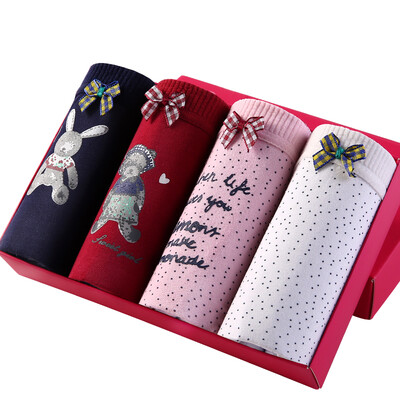 

Кошка (MiiOW) [4] женская нижнее белье женская сексуальная трусики мультфильм печать женский хлопок молодежь нижнее белье M