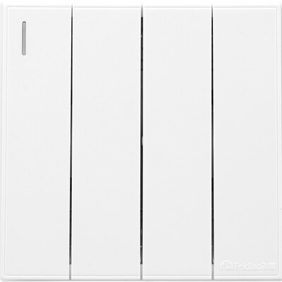 

Feidiao feidiao switch socket panel four open single control four open single power supply wall switch panel 86 no border