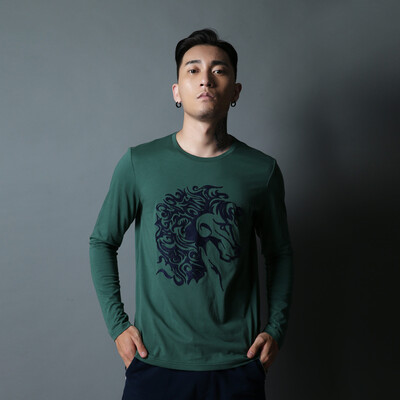 

YOMS men's long-sleeved T-shirt, Korean style