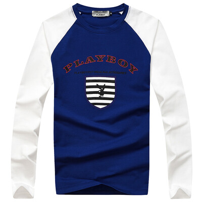 

Playboy PLAYBOY T-shirt Men's round necklace long sleeve t-shirt 16057PL2904 blue 2XL