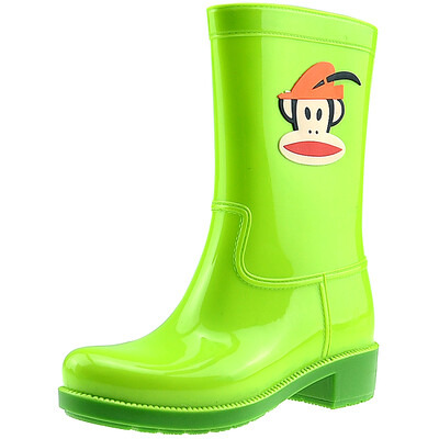 

PaulFrank mouth monkey rain boots fashion boots in the tube color water shoes PF1011 green 37 yards