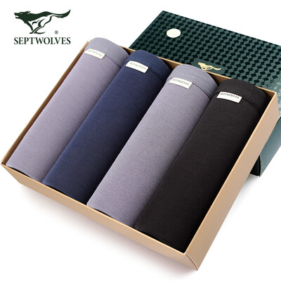 

[Jingdong Supermarket] seven wolves men's underwear men blue fine sticky fiber breathable convex angle pants four multi-color 7001-4 XL