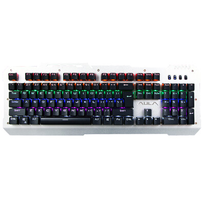 

Tarantula AULA F2008 mixed light horse machine mechanical keyboard without red 104 key game keyboard mechanical red axis silver black version