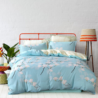 

Ying Xin home textile printing four sets of long-staple cotton bedding for 15 18 m bed blossoming incense - blue