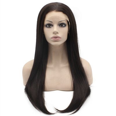 

Iwona Synthetic Hair Lace Front Long Stright Dark Brown Wig