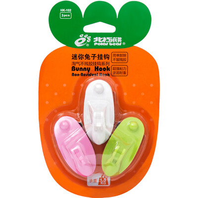 

Polar bear HK-102 Rabbit shape Seamless hook Gluing hook Loaded 15kg Medium 3 fitted bathroom Bathroom Kitchen Multi-color