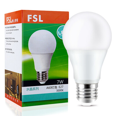 

Foshan lighting FSL LED bulb energy saving 7W big mouth E27 crystal ball warm white white 3000K
