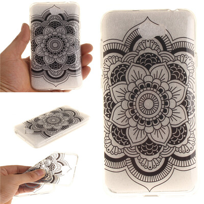

Black sun flower Pattern Soft Thin TPU Rubber Silicone Gel Case Cover for Huawei Y5 II