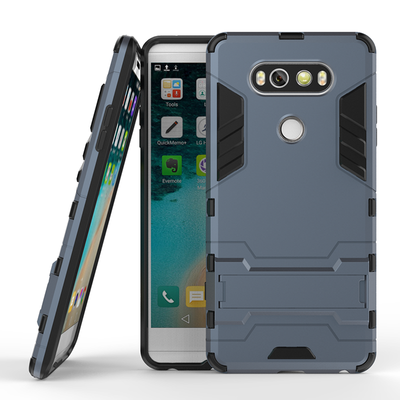

Dark blue Slim Robot Armor Kickstand Shockproof Hard Rugged Rubber Back Case For LG V20