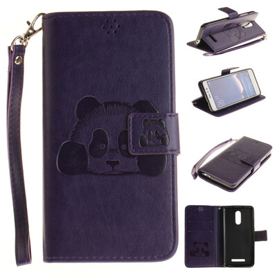 

Фиолетовый Panda Стиль Тиснение Классический откидная крышка с подставкой Функция и слот кредитной карты для XIAOMI RedMi Note3