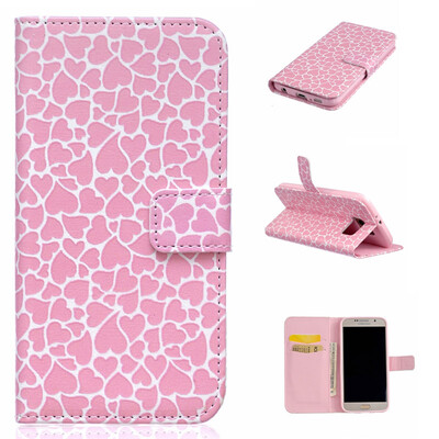 

Прекрасные Сердце Дизайн Кожа PU откидная крышка бумажника карты держатель чехол для SAMSUNG GALAXY S6