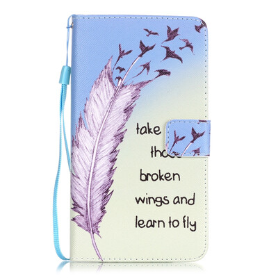 

Feathers and Birds Design PU Leather Flip Cover Wallet Card Holder Case for LS775