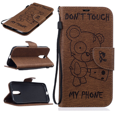 

coffee Bear Style Embossing Classic Flip Cover with Stand Function and Credit Card Slot for Lenovo Moto G4/G4 Plus