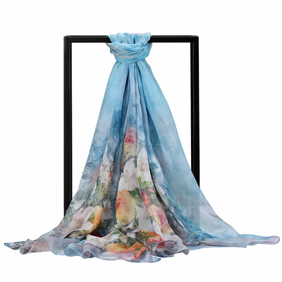 

Jingdong supermarket Ms Bao Shengxiang silk scarf chiffon long scarf female models scarf air conditioning shawl apricot spring rain s9117