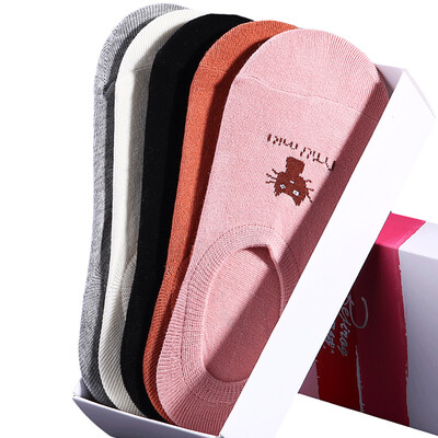 

Jingdong supermarket] Arctic cashmere socks children summer socks Ms. stealth socks cartoon cat thin section breathable sweat sweat movement anti-cotton socks 5 double