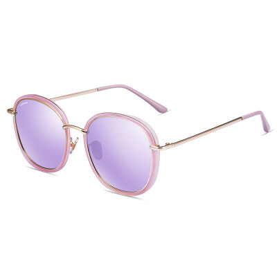 

Wei Gang (VEGOOS) 6113 polarized sunglasses female models retro bright driving mirror mirror sunglasses marble box Barbie Purple