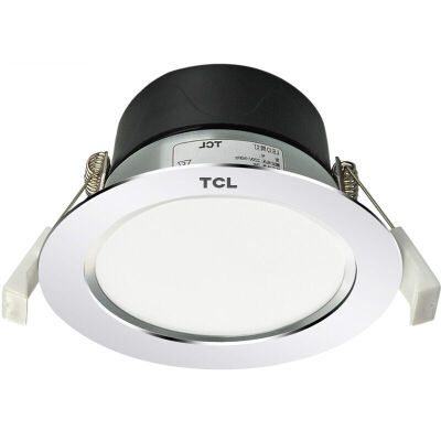 

【Jingdong Supermarket】 TCL Downlight LED Spotlight 3w5w7w Full set of ceiling lamp Cattle light Small spotlight Bright silver 5W Warm white 85-95mm hole