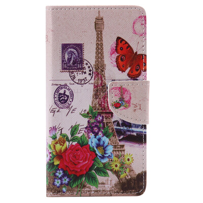 

Butterfly Tower Design PU Leather Flip Cover Wallet Card Holder Case for HUAWEI P9 MINI