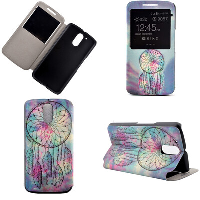 

Розовый Dreamcatcher Дизайн Кожа PU откидной крышки Кошелек для карты памяти чехол для Moto G4
