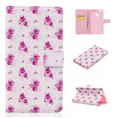 

Little Rose Design PU Leather Flip Cover Wallet Card Holder Case for HUAWEI P9 Lite