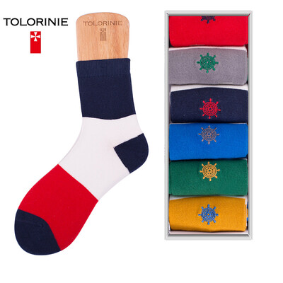 

Jingdong Supermarket TOLORINIE casual female socks combed cotton fashion jacquard female socks socks K7736M0010 6 double installed