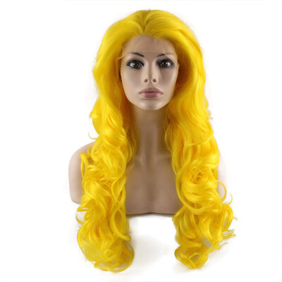

Iwona Synthetic Hair Lace Front Long Wavy Yellow Wig