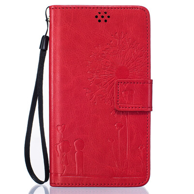 

Красные Любители и одуванчика Стиль Тиснение Классический откидная крышка с подставкой Функция и слот кредитной карты для LG G3