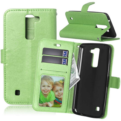 

Green Style Classic Flip Cover with Stand Function and Credit Card Slot for LG K7