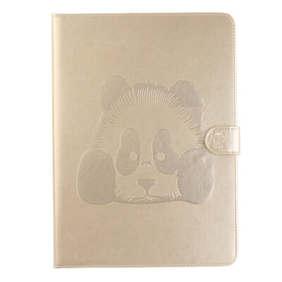 

Gold Panda Style Embossing Classic Flip Cover with Stand Function and Credit Card Slot for SAMUSNG Galaxy Tab E 9.6 T560