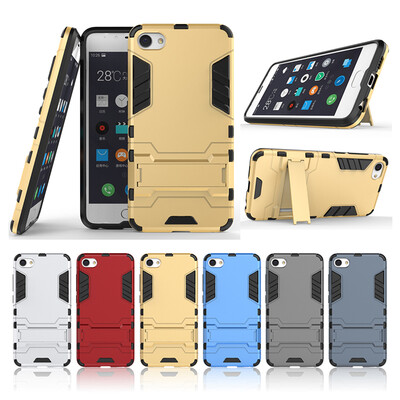 

Gold Slim Robot Armor Kickstand Shockproof Hard Rugged Rubber Back Case For MEIZU U10