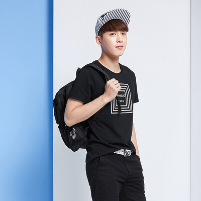 

Semir fashion summer Korean style round neck leisure cotton printed men T-shirt