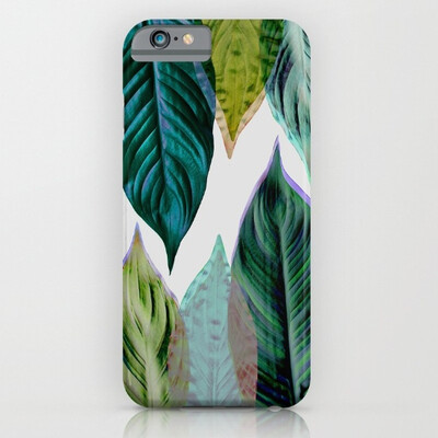 

iPhone 6s Slim silicone design Case protective shockproof Green Leaves custom iphone 6s case