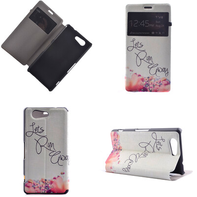 

Let's Run Design PU Leather Flip Cover Wallet Card Holder Case for Sony Xperia Z4 mini