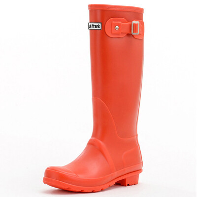 

PaulFrank big mouth monkey rain boots high tube fashion solid color rain boots waterproof shoes cover shoes PF1015 red 37 yards