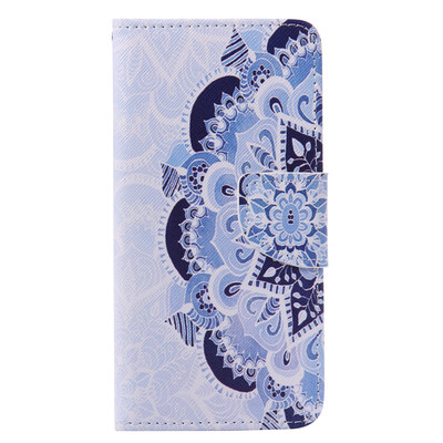

Blue Flower Design Кожа PU откидной крышки Кошелек Карты Держатель чехол для HUAWEI P9
