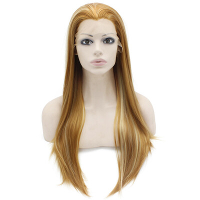 

Iwona Synthetic Hair Lace Front Long Stright Blonde Hightlight Wig