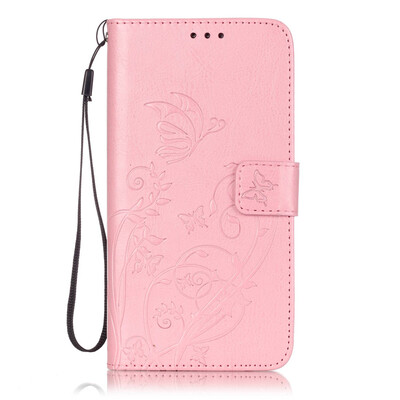 

Pink Flower Design PU Leather Flip Cover Wallet Card Holder Case for SAMSUNG S4MINI