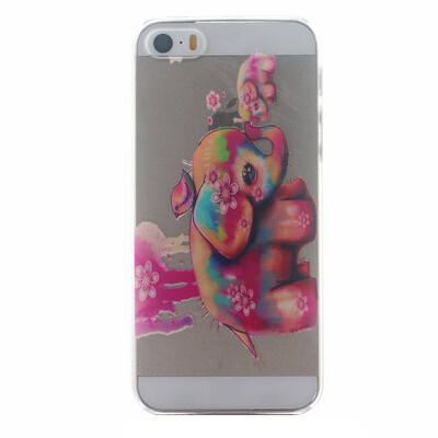 

Цвет слон Pattern Мягкий тонкий ТПУ резиновый силиконовый гель Чехол для IPHONE 5/5S/5SE