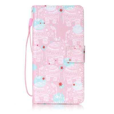 

Pink Elephant Design PU Leather Flip Cover Wallet Card Holder Case for Sony Xperia XA