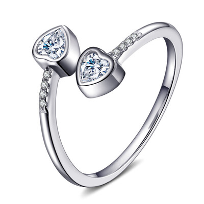 

Katie 925 серебряное кольцо женское любовное кольцо открытия регулируемое