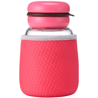 

Jingdong Supermarket] Bangda Ma Caron Glass Cute Water Cup female portable tea cup rose red 350ml