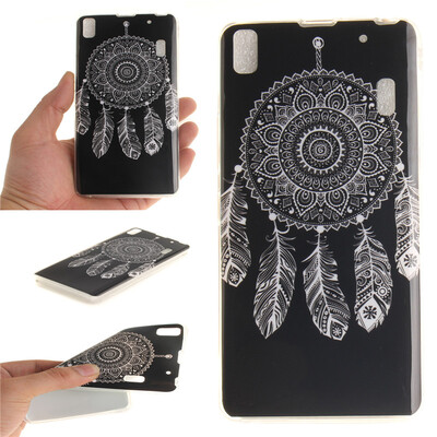 

Black wind chimes Pattern Soft Thin TPU Rubber Silicone Gel Case Cover for Lenovo K3 NoteA7000