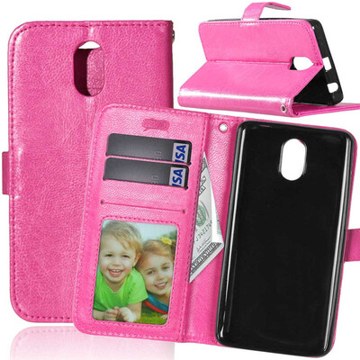 

Розовая красная классическая флип-обложка с функцией подставки и слотом для кредитных карт для Lenovo VIBE P1M