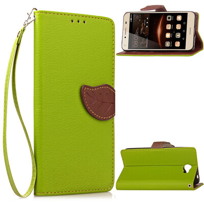 

Green Design PU Leather Flip Cover Wallet Card Holder Case for Huawei Y5 II